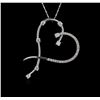 Image 1 : 14KT White Gold 0.83ctw Diamond Pendant With Chain