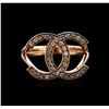 Image 2 : 14KT Rose Gold 0.32ctw Diamond Ring