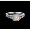 Image 2 : 1.43ctw Fancy Light Yellow Diamond Ring - 14KT Two-Tone Gold