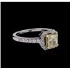 Image 1 : 1.41ctw Fancy Yellow Diamond Ring - 14KT Two-Tone Gold