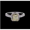 Image 2 : 1.41ctw Fancy Yellow Diamond Ring - 14KT Two-Tone Gold