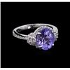 Image 1 : 3.19ct Tanzanite and Diamond Ring - 18KT White Gold