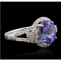 14KT White Gold 2.56ct Tanzanite and Diamond Ring