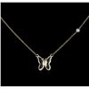 Image 1 : 0.03ctw Diamond Butterfly Necklace - 14KT Yellow Gold
