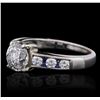 Image 1 : 18KT White Gold 2.19ctw Brilliant Cut Diamond and Sapphire Ring