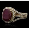 Image 1 : 14KT Yellow Gold 5.07ct Ruby and Diamond Ring