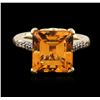 Image 2 : 14KT Yellow Gold 8.50ct Citrine and Diamond Ring