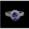 Image 2 : 1.48ct Tanzanite and Diamond Ring - 14KT White Gold