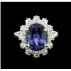 Image 1 : 14KT White Gold 5.33ct Tanzanite and Diamond Ring