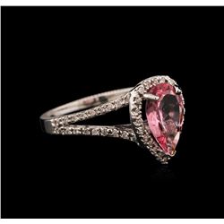 1.45ct Pink Tourmaline and Diamond Ring - 14KT White Gold