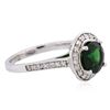 Image 1 : 14KT White Gold 1.83ct Green Tourmaline and Diamond Ring