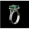 Image 3 : 3.91ct Emerald and Diamond Ring - 14KT White Gold
