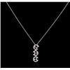 Image 1 : 18KT White Gold 0.30ctw Diamond Pendant With Chain