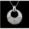 Image 2 : 14KT White Gold 2.04ctw Diamond Pendant With Chain