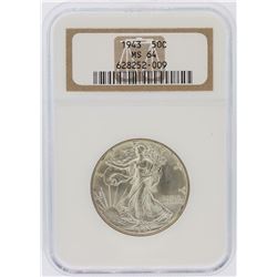 1943 NGC Graded MS64 Walking Liberty Half Dollar Silver Coin