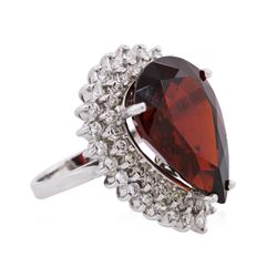 14KT White Gold 11.69ct Almandite Garnet and Diamond Ring