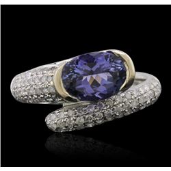 14KT Two-Tone Gold 1.99ct Tanzanite and Diamond Ring