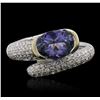 Image 1 : 14KT Two-Tone Gold 1.99ct Tanzanite and Diamond Ring