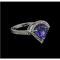 2.90ct Tanzanite and Diamond Ring - 14KT White Gold