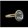 Image 1 : 14KT Yellow Gold 2.62ct Aquamarine and Diamond Ring