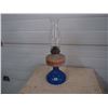 Image 1 : Vintage Blue Glass Base Oil Lamp