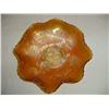 Image 1 : Marigold Fluted Carnival Glass Bowl
