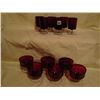 Image 1 : Red Stemware Glasses (6) and Sherbert Dishes (6)