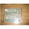 Image 1 : Canadian $1.00 Bills (2) 1954