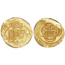 Mexico City, Mexico, cob 4 escudos, (1)714J, encapsulated NGC MS 63, with WINGS gold sticker, from t