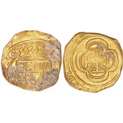 Mexico City, Mexico, cob 4 escudos, (17)15J, coral-encrusted as from the 1715 Fleet.