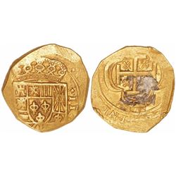 Mexico City, Mexico, cob 2 escudos, (1715)(J), from the 1715 Fleet.