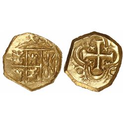 Bogota, Colombia, cob 1 escudo, posthumous Charles II, no assayer (Arce), from the 1715 Fleet.