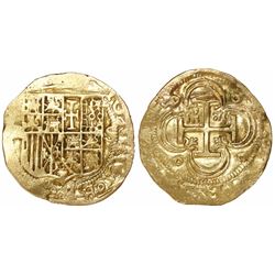 Seville, Spain, 1 escudo, Charles-Joanna, assayer Gothic D to left, mintmark S to right.