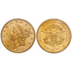 USA (San Francisco mint), $20 Coronet Liberty, 1855-S, encapsulated PCGS genuine, from the "Fort Cap