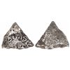Image 1 : Silver "plata corriente" cut piece of a small, round ingot with partial circular tax stamp of Charle