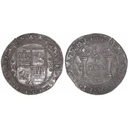 Mexico City, Mexico, 4 reales, Charles-Joanna, "Early Series," assayer G at bottom between pillars.