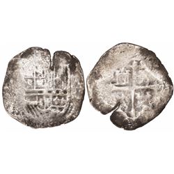 Mexico City, Mexico, cob 8 reales, Philip III, assayer not visible (F).