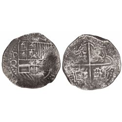 Potosi, Bolivia, cob 8 reales, Philip III, assayer Q.
