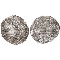 Potosi, Bolivia, cob 8 reales, 1617M, Grade 3.