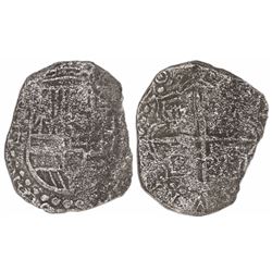 Potosi, Bolivia, cob 8 reales, (16)20T, upper half of shield transposed, Grade 3.