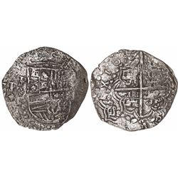 Potosi, Bolivia, cob 8 reales, 162(?)T, quadrants of cross transposed, Grade 2.