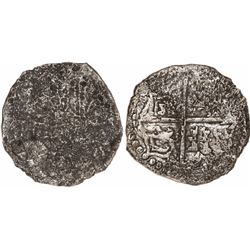 Potosi, Bolivia, cob 8 reales, Philip III, assayer T, Grade-3 quality but Grade 4 on the certificate