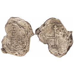 Mexico City, Mexico, cob 8 reales, Philip III, assayer not visible, Grade 4, with original tag but c