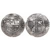 Image 1 : Potosi, Bolivia, cob 8 reales, (1649O), with crown-alone (rare) countermark on cross, encapsulated N