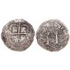Image 1 : Potosi, Bolivia, cob 8 reales, 1652E post-transitional (Transitional Type VIII/B), 1-PH-6 at top.