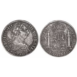 Mexico City, Mexico, bust 8 reales, Charles III, 1786FM.