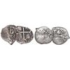 Image 1 : Lot of 2 Lima, Peru, cob 1/2R, Charles II (date not visible) and 1737.