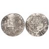 Image 1 : Potosi, Bolivia, cob 8 reales, Philip II, assayer C under erasure, very rare.