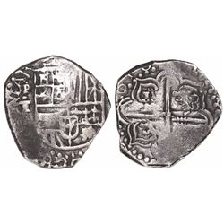 Potosi, Bolivia, cob 4 reales, 1618T, rare.