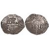 Image 1 : Potosi, Bolivia, cob 8 reales, 1666E, date as "66" between pillars.